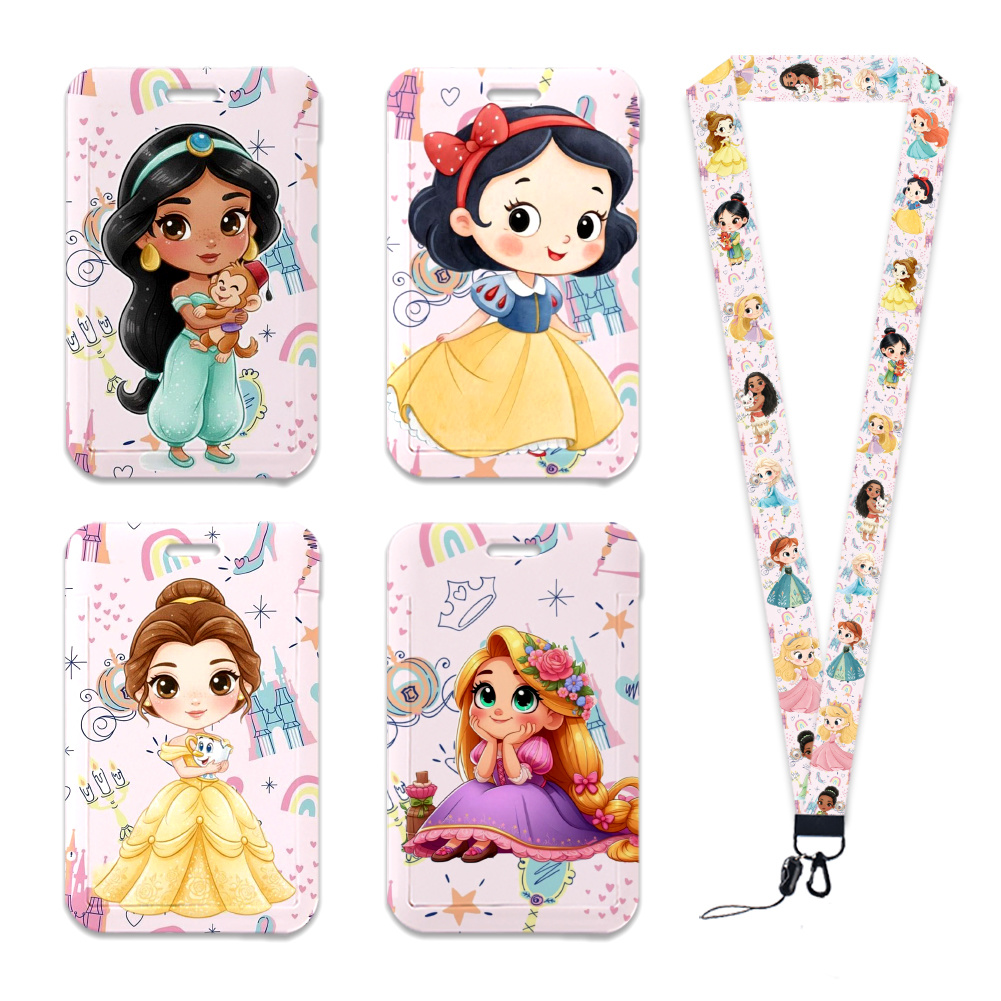 Kawaii Tech Accessories - Porta-cartões Disney Princesa Desenho Animado Fofo