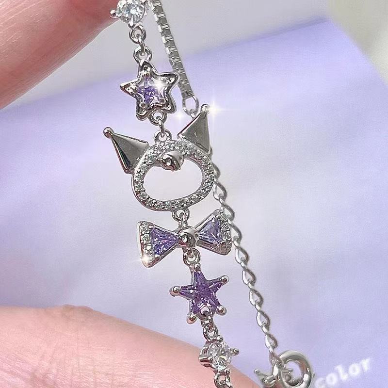 Kawaii Tech Accessories - Pulseira de Berloques Inspirada na Kuromi,
