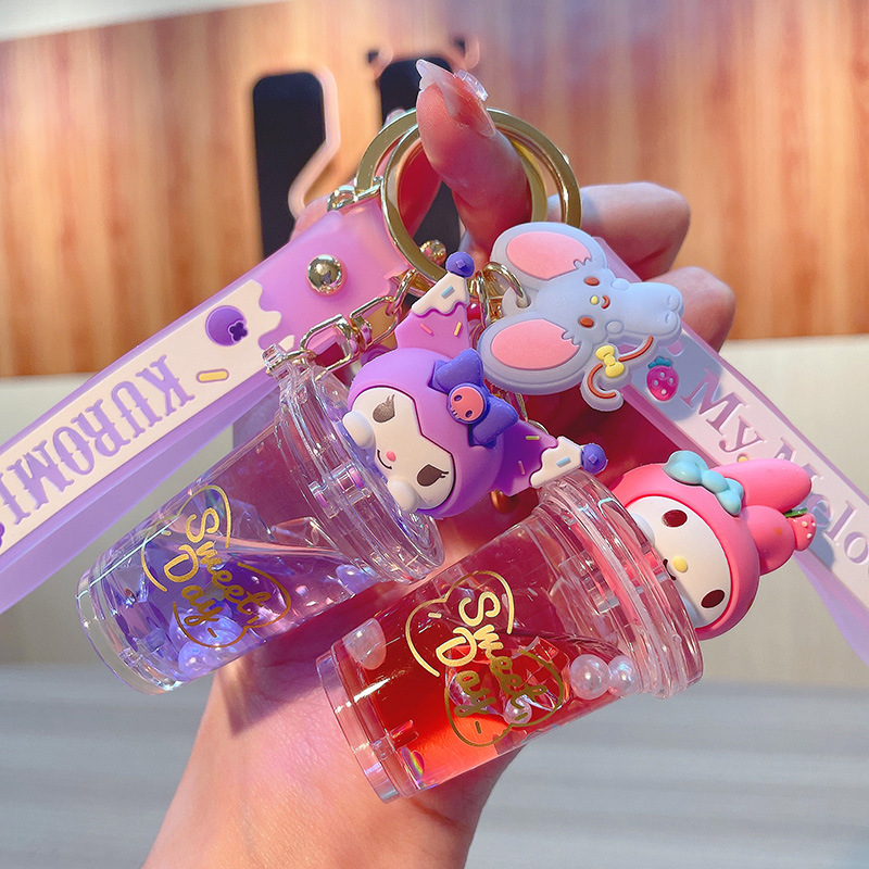 Kawaii Tech Accessories - Chaveiro Sanrio Kuromi Melody com Areia