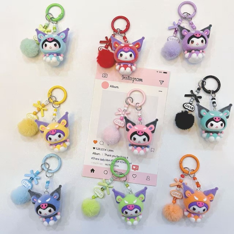 Kawaii Tech Accessories - Chaveiro de Resina Kuromi Fashion: Pingente