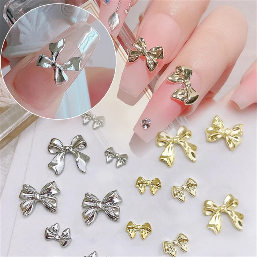 Trending Tech Accessories - 10 pçs/saco metal 3d bowknot cinza