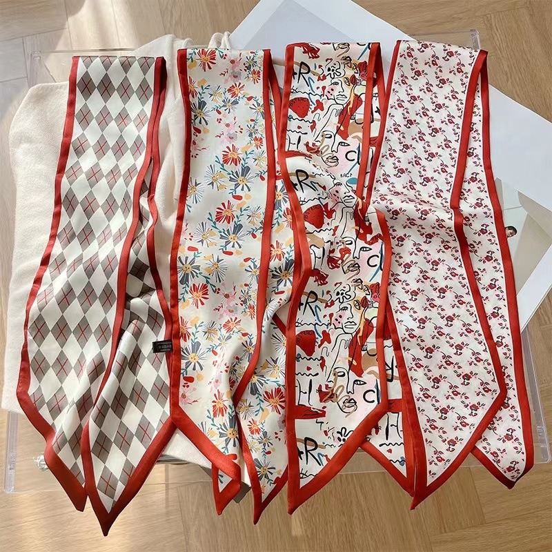 Useful Tech Accessories - Lenço Floral Vermelho Feminino da Moda:
