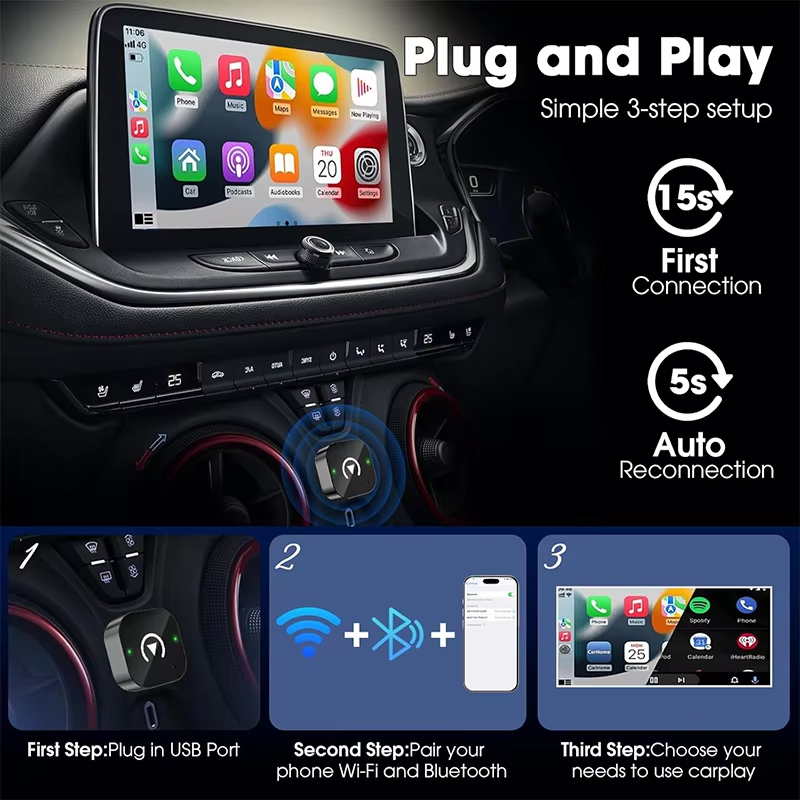 Adaptador CarPlay Sem Fio 2 em - Tech Accessories Phone avaliação e preço