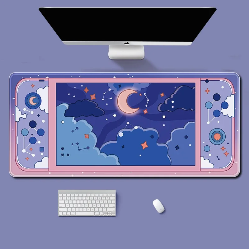 Lua e estrelas grande tapete d - Kawaii Tech Accessories avaliação e preço