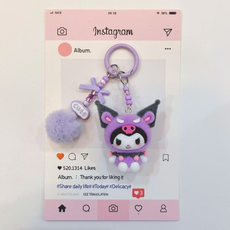 Chaveiro de Resina Kuromi Fash - Kawaii Tech Accessories avaliação e preço